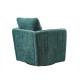 Green Blue Velvety Soft Channel Tufted Swivel Accent Chair 